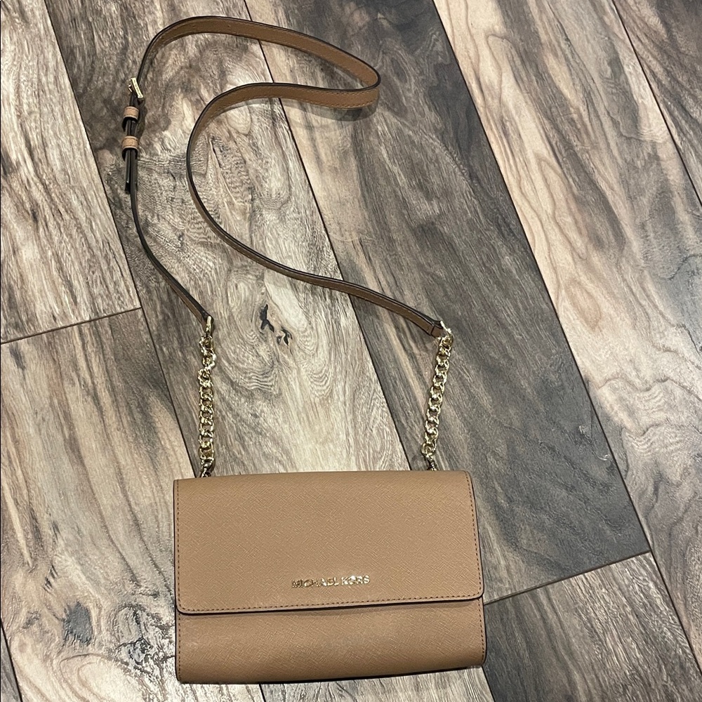 Michael Kors Brown Crossbody Bag with Gold Chain